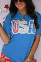 Load image into Gallery viewer, USA FLORAL LACE TEE

