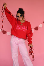 Load image into Gallery viewer, Mama Red and Pink Checkered Sweatshirt
