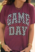 Load image into Gallery viewer, *SALE* RTS Maroon Checkered Game Day Tee
