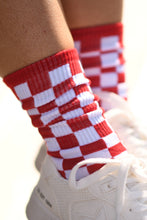 Load image into Gallery viewer, *SALE* *RTS* RED GAME DAY SOCKS
