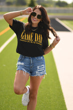 Load image into Gallery viewer, **SALE** RTS Black and Gold Game Day Vibes Tee
