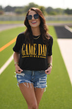 Load image into Gallery viewer, **SALE** RTS Black and Gold Game Day Vibes Tee

