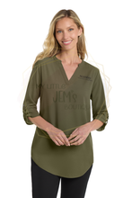 Load image into Gallery viewer, Scentsy Embroidered 3/4-Sleeve Tunic Blouse
