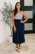 Load image into Gallery viewer, Dockside Darling Midi Dress in Navy
