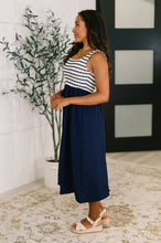 Load image into Gallery viewer, Dockside Darling Midi Dress in Navy
