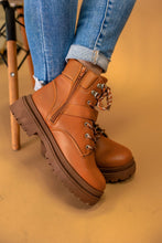 Load image into Gallery viewer, Pat Lace Up Bootie in Camel
