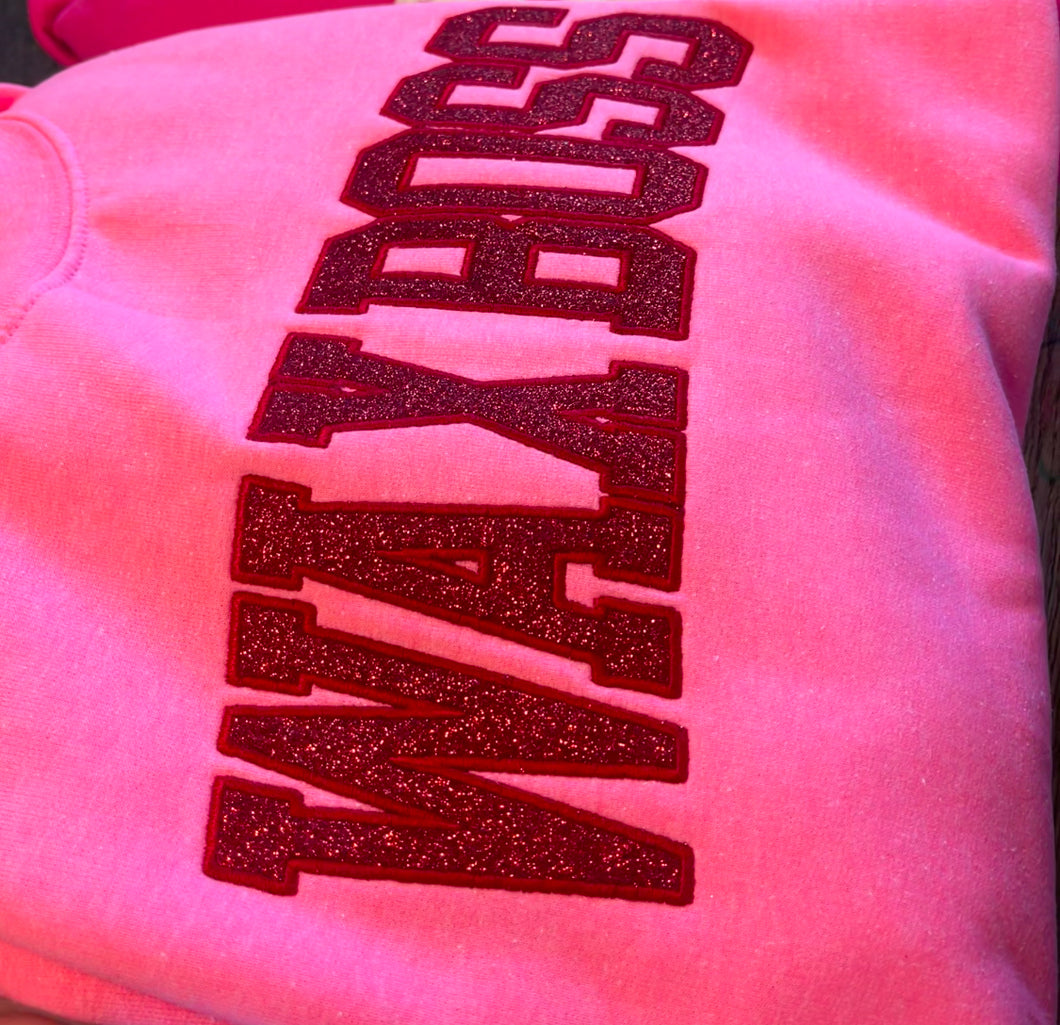 Wax Boss red glitter sweatshirt