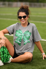 Load image into Gallery viewer, Green Faux Glitter Football Bow
