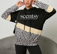 Load image into Gallery viewer, Scentsy Leopard Color Block Hoodie
