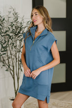 Load image into Gallery viewer, Easy Hustle High Neck Dress in Dusty Blue
