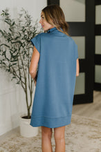 Load image into Gallery viewer, Easy Hustle High Neck Dress in Dusty Blue
