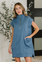 Load image into Gallery viewer, Easy Hustle High Neck Dress in Dusty Blue

