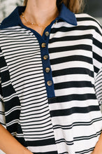 Load image into Gallery viewer, Everlasting Love Striped Collared Dress in Black and Navy
