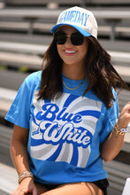 Load image into Gallery viewer, Blue and White Retro Tee
