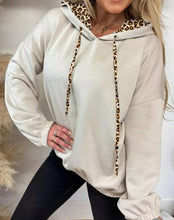 Load image into Gallery viewer, leopard accent hoodie
