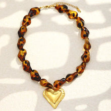 Load image into Gallery viewer, 18K Gold Leopard Heart Necklace *READY TO SHIP*
