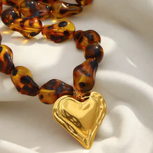 Load image into Gallery viewer, 18K Gold Leopard Heart Necklace *READY TO SHIP*
