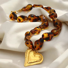 Load image into Gallery viewer, 18K Gold Leopard Heart Necklace *READY TO SHIP*
