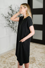 Load image into Gallery viewer, Flatter Me Later Relaxed Dress in Black
