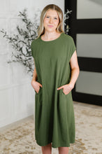 Load image into Gallery viewer, Flatter Me Later Relaxed Dress in Moss
