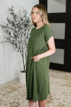 Load image into Gallery viewer, Flatter Me Later Relaxed Dress in Moss
