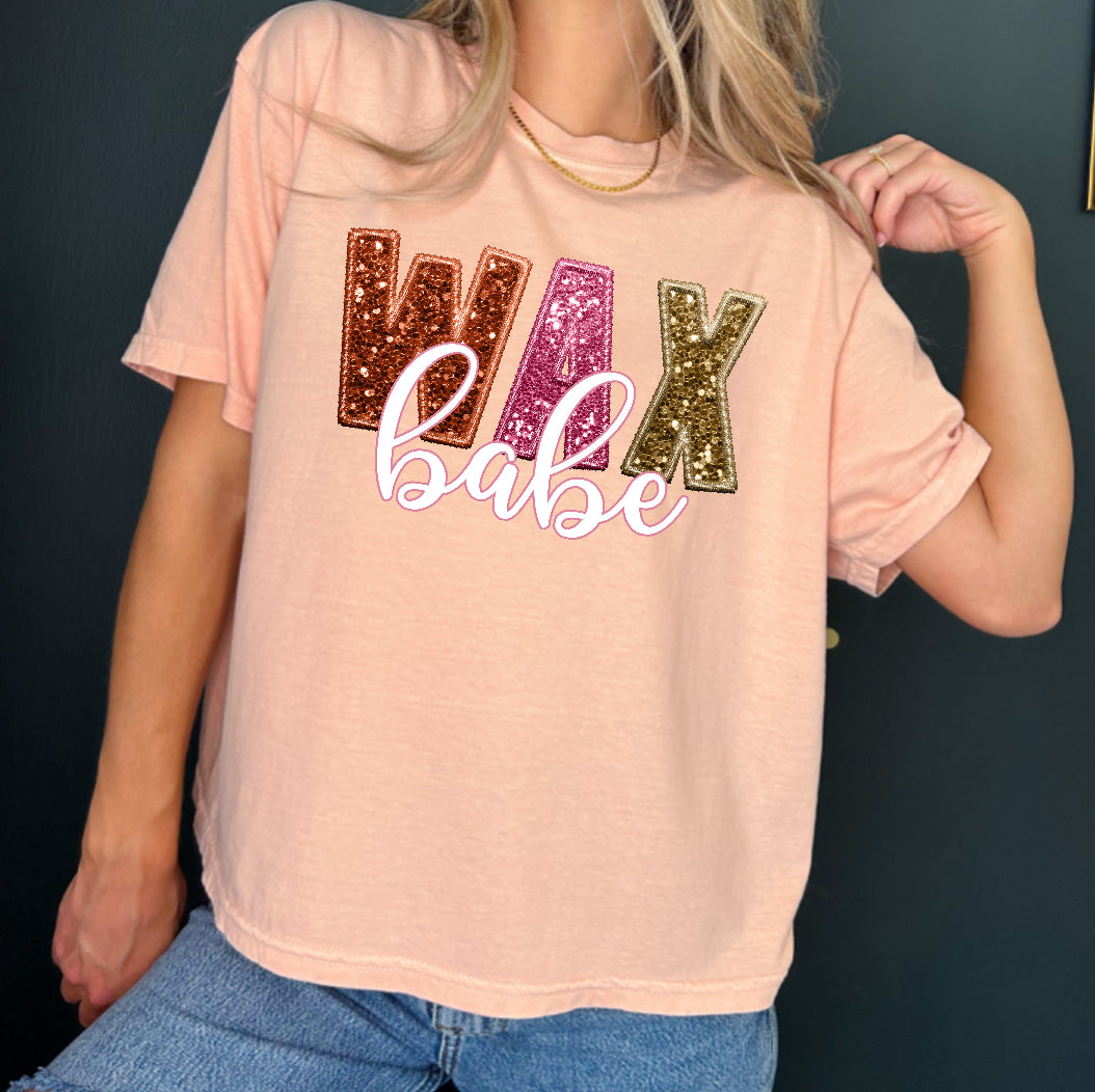 Wax babe FAUX glitter tee