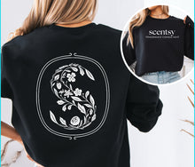 Load image into Gallery viewer, Sweatshirt scentsy floral S FRAME on back - logo full front

