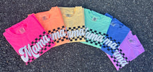 Load image into Gallery viewer, Rainbow Checkered Mama PUFF Tees  - RTS
