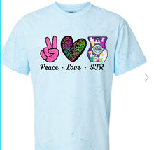 Load image into Gallery viewer, PEACE love SFR- comfort colors tie dye
