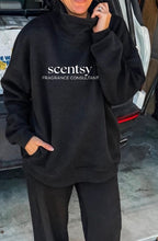 Load image into Gallery viewer, Scentsy black mock neck sweatshirt
