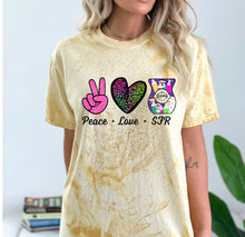 Load image into Gallery viewer, PEACE love SFR- comfort colors tie dye
