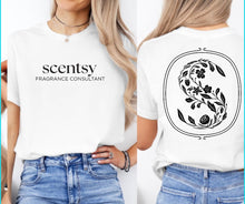 Load image into Gallery viewer, framed floral S on back with logo full front
