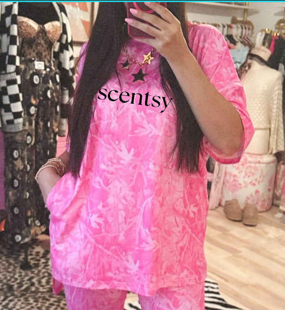 Pink camo pant set