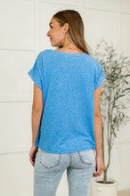 Load image into Gallery viewer, Heathered Harmony Basic Tee in Ocean Blue
