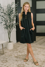 Load image into Gallery viewer, High Tide High Neck Embossed Sleeveless Dress in Black
