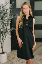 Load image into Gallery viewer, High Tide High Neck Embossed Sleeveless Dress in Black
