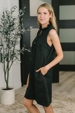 Load image into Gallery viewer, High Tide High Neck Embossed Sleeveless Dress in Black
