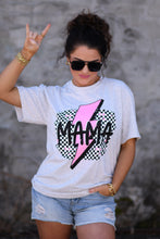 Load image into Gallery viewer, Neon Mama Checkered Bolt Tee
