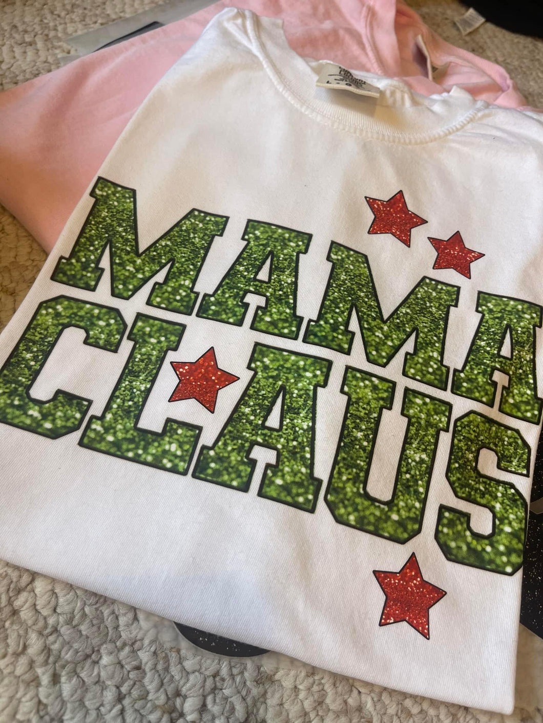 Mama Claus faux glitter