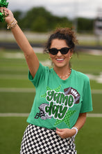 Load image into Gallery viewer, Green Game Day Checkered Stars Tee

