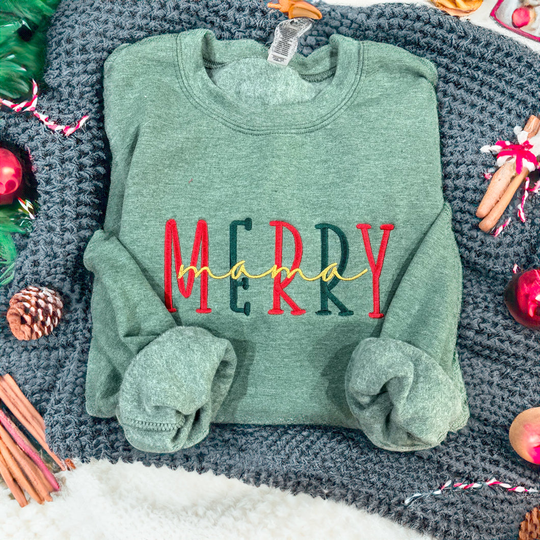 Custom Merry Embroidery Sweatshirts