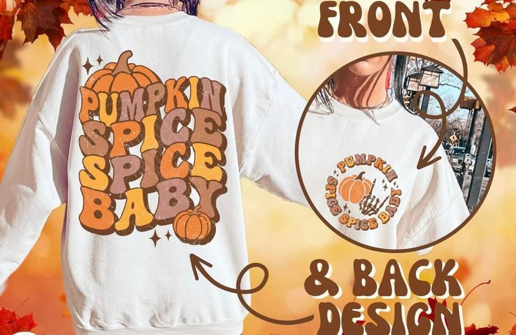 Pumpkin spice spice baby bubble letters