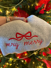 Load image into Gallery viewer, Very merry embroidered knit sweatshirt
