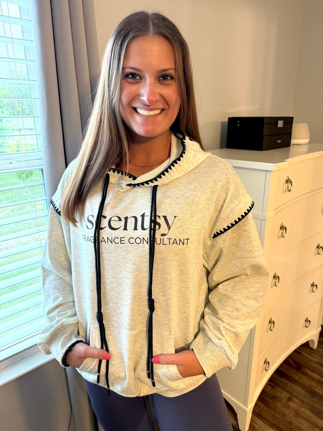 Scentsy scalloped lined sweatshirt