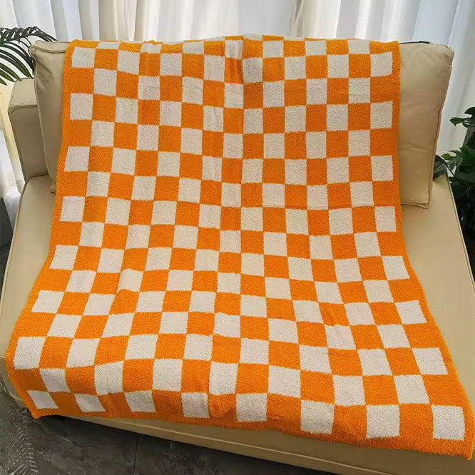 RTS Orange Checkered Cloud Blanket