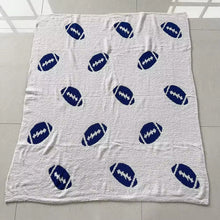 Load image into Gallery viewer, RTS Blue Football Cloud Blanket

