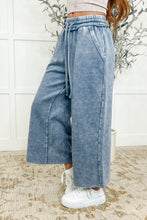 Load image into Gallery viewer, In or Out Wide Leg Cropped Pants Blue Grey
