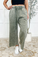 Load image into Gallery viewer, In or Out Wide Leg Cropped Pants Lt Olive
