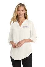 Load image into Gallery viewer, Scentsy Embroidered 3/4-Sleeve Tunic Blouse

