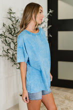 Load image into Gallery viewer, Just My Type Mineral Wash Relaxed Top in Deep Sky
